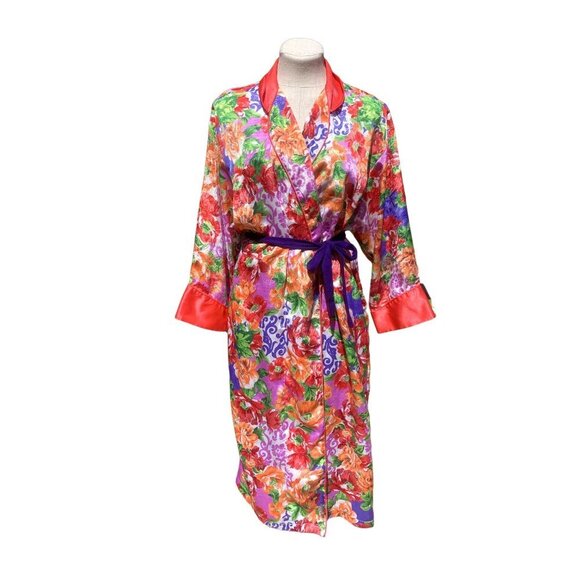 Vintage Other - Vintage Victoria's Secret Gold Label Floral Jacquard Maxi Robe Pink Small